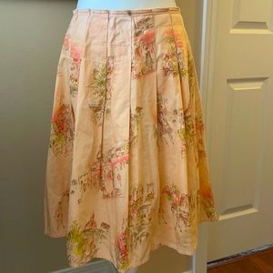 DKNY City Paris Pleated Cotton Skirt